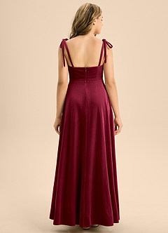 Azazie Rosey Junior Burgundy A-Line Sweetheart Neckline Velvet Dress image2