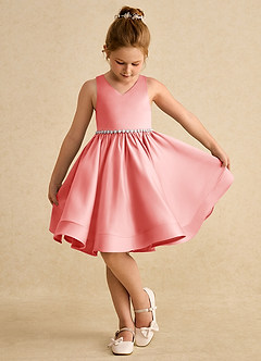 Azazie Julietta vestidos de niña de las flores Vestido de Coral de Tul de Princesa con Convertible image4