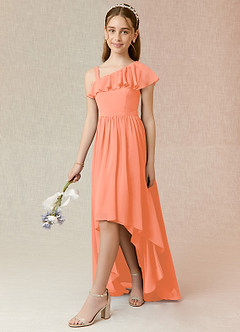 Azazie Mango Junior Sunset A-Line Ruched Chiffon Dress image3
