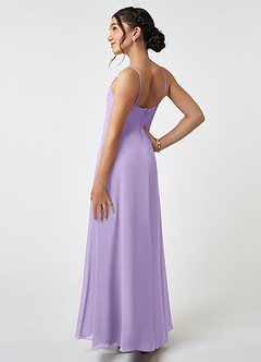 Azazie Collette Junior Lilac A-Line Ruched Chiffon Dress image4