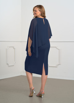 Azazie Sparrow Mère de la mariée Robes Robe Fourreau en Mousseline de soie Paillettes Bleu Marine Foncé image8