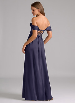 Azazie Hattie Brautjungfernkleider A-Linie Korsett Stretch-Satin Kleid Sturm image2