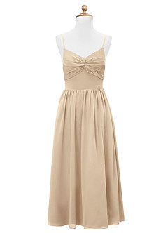 Azazie Zeya Junior Champagne A-Line Chiffon Dress image7