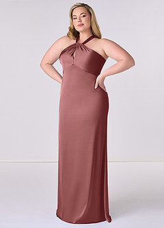 Barbie ♥ Azazie Brautjungfernkleider Etui Stretch-Satin Kleid Amethyst image9