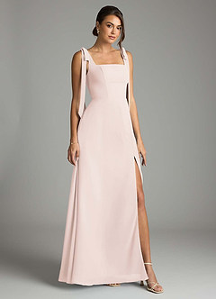 Azazie Debra Bridesmaid Dresses Rose Petal A-Line with Pockets Chiffon Convertible Dress image1