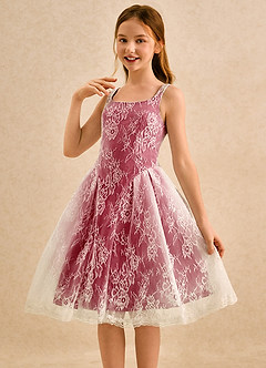 Azazie Cubbie Girls Formal Flower Girl Dresses Scarlet A-Line Lace Dress image3
