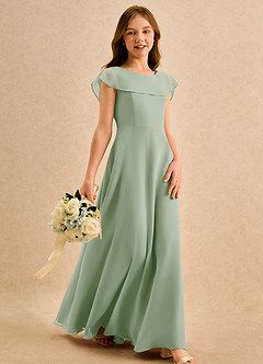Azazie Kittie Girls Formal Flower Girl Klänningar Klä A-Line i Chiffong image4