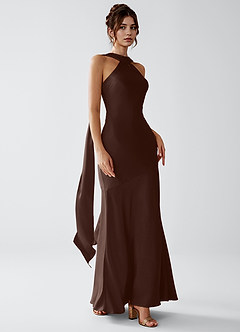 Veronica Ganache Luminous Satin Maxi Dress image4
