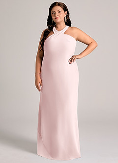 Azazie Doretta Abiti da Damigella Abito Sirena in Chiffon Plissettato Rosa Rossore image3