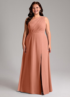 Azazie Phaedra Bridesmaid Dresses MAI TAI A-Line One Shoulder Chiffon Dress image9
