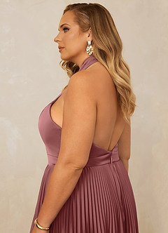 Christian Siriano Bridal for Azazie 1007 Bridesmaid Dresses Amethyst A-Line Pleated Stretch Satin Dress image9