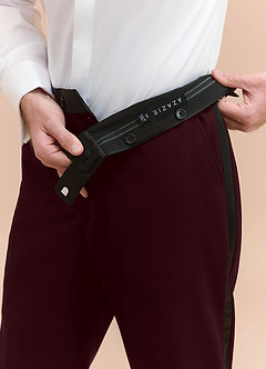 front Classic Burgund Smokinghose mit steigendem Revers