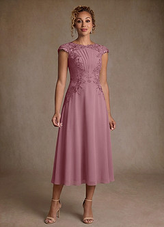 Azazie Crista Klänningar till brudens mor Klä A-Line i Chiffong Spets Vintage Mauve image1