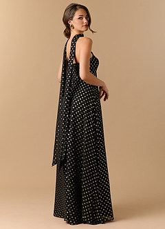 Vestido Lunares Negros Y Dorados Maxi Kiera image7