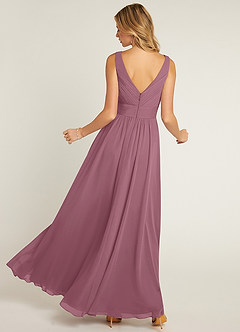 Azazie Pierrette Bridesmaid Dresses Vintage Mauve A-Line Pleated Chiffon Dress image2