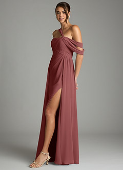 Azazie Kassandra Bridesmaid Dresses Amethyst A-Line Off the Shoulder Chiffon Dress image4