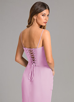 Azazie Sorrel Bridesmaid Dresses Candy Pink Mermaid Corset Chiffon Dress image7