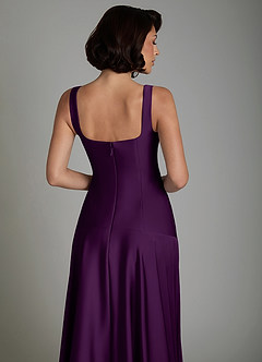 Azazie Reina Robes de demoiselle d'honneur Robe Trapèze en Satin extensible Plissé Grain De Raisin image4