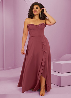 Barbie ♥ Azazie Bridesmaid Dresses Merlot A-Line Sweetheart Neckline Chiffon Dress image8