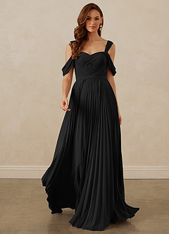 Christian Siriano Bridal for Azazie 1013 Bridesmaid Dresses Black A-Line Off the Shoulder Chiffon Dress image9