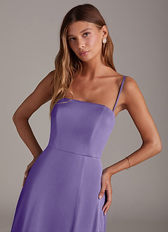 Azazie Wren Bridesmaid Dresses Tahiti A-Line Strapless Stretch Satin Convertible Dress image2