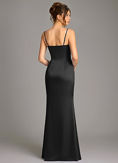 Azazie Reverie Robes de demoiselle d'honneur Robe Sirène en Satin extensible Corset Noir image4