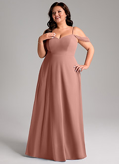 Azazie Marley Bridesmaid Dresses Cedar Rose A-Line Off the Shoulder Chiffon Convertible Dress image14