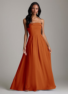 Azazie Lucienne Bridesmaid Dresses Paprika A-Line Strapless Chiffon Convertible Dress image1
