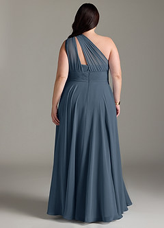 Azazie Charlize Bridesmaid Dresses Neptune A-Line One Shoulder Chiffon Dress image8