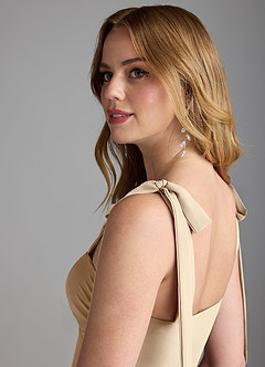 Azazie Lizet Bridesmaid Dresses Champagne A-Line Sweetheart Neckline Chiffon Dress image6