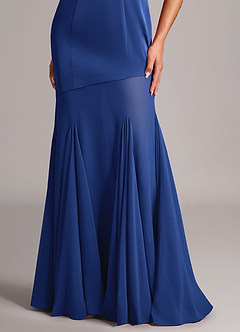 Azazie Uma Jurken voor bruidsmeisjes Converteerbaar Jurk van Chiffon met Zeemeermin Strapless Koningsblauw image6