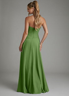 Azazie Layla Bridesmaid Dresses Basil A-Line Strapless Chiffon Dress image2