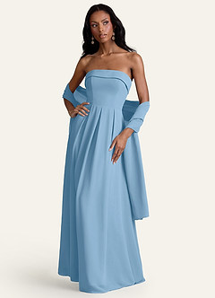 front Azazie Bijpassende Kleur Chiffon Sjaal