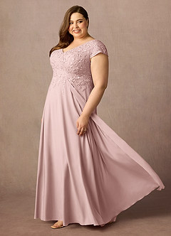 Azazie Rosemarie vestidos de madre de la novia Vestido de Rosa Polvorienta de Encaje de Corte En A image9