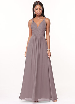 Azazie Maren Bridesmaid Dresses Dusk A-Line Pleated Chiffon Dress image1