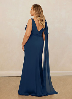 Christian Siriano Bridal for Azazie 1011 Bridesmaid Dresses Dark Navy Mermaid Bow Stretch Satin Dress image12