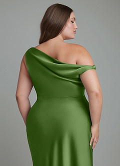 Azazie Emerson Brudtärnklänningar Klänning av Sjöjungfru i Stretch Satin Off the shoulder Basilika image13