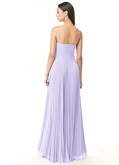 Azazie Vini Brautjungfernkleider A-Linie V-Hals Gefaltet Chiffon Kleid Flieder image2
