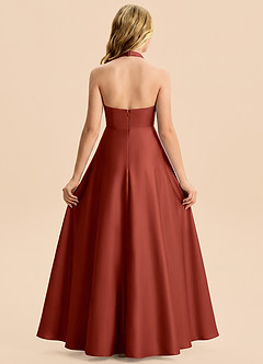 Azazie Kady Junior A-Linie Herzausschnitt Stretch-Satin Kleid Terrakotta image2