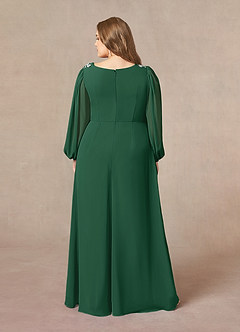 Azazie Gypsy Mother of the Bride Dresses Dark Green A-Line V-Neck Sequins Chiffon Dress image8