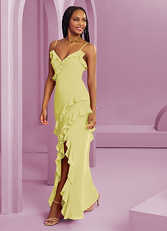 Barbie ♥ Azazie At-home Try On Dresses Cabernet Sheath Chiffon Dress image1