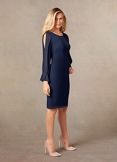 Azazie London vestidos de madre de la novia Vestido de Azul Marino Oscuro de Malla de Recto image6