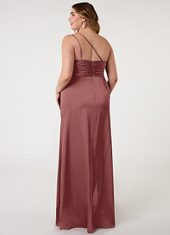 Azazie Eren Brautjungfernkleider Meerjungfrau-Linie One-Shoulder Stretch-Satin Kleid Amethyst image7
