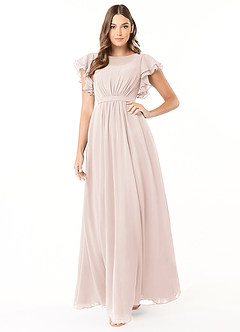 Azazie Daphne Abiti da damigella modesti Abito A-Line Arricciato Chiffon Floor-Length image1