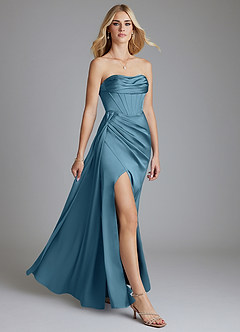 Azazie Amyra Bridesmaid Dresses Bermuda Mermaid Off the Shoulder Stretch Satin Convertible Dress image10
