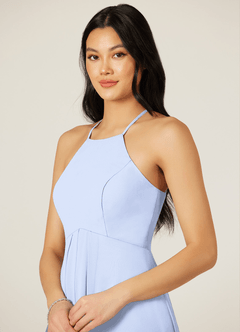 Azazie Sarah Bridesmaid Dresses Ice Empire Pleated Chiffon Dress image6
