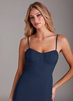 Azazie Breonna Final Sale Dark Navy A-Line Sweetheart Neckline Chiffon Dress image5