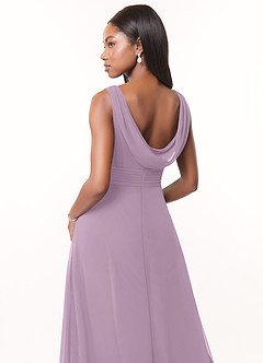 Azazie Karina Bridesmaid Dresses Wisteria A-Line Pleated Chiffon Dress image4