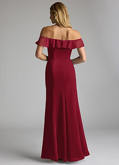 Azazie Sophie Jurken voor bruidsmeisjes Converteerbaar Jurk van Chiffon met A-Lijn Off the Shoulder Bourgondië image4