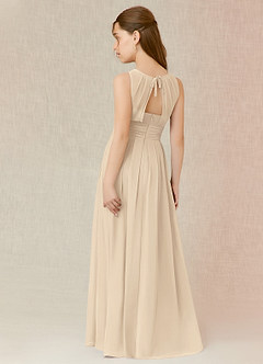 Azazie Bibiane Junior Champagne A-Line Pleated Chiffon Dress image5